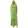 Factory direct sales of Nida two-piece solid color large-sized women's fashionable and trendy long prayer dress and robe Specification image